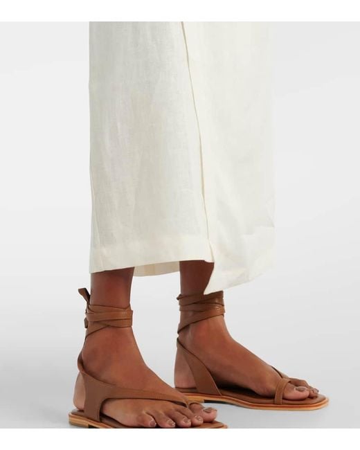 Falda Larga Suis De Lino Faithfull The Brand de color White