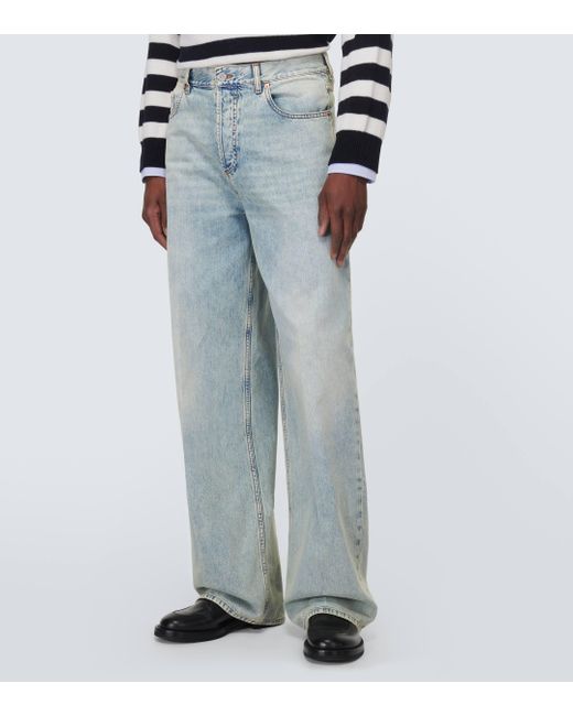 Valentino Blue High-rise Wide-leg Jeans for men