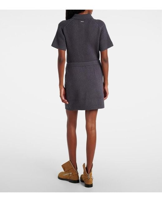 J.W. Anderson Blue Cable-Knit Wool And Cotton-Blend Miniskirt