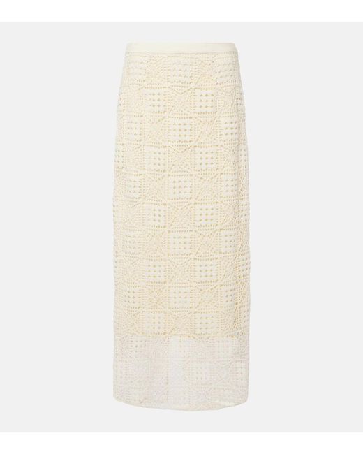 Sir. The Label Natural Rayure Crochet Cotton Maxi Skirt