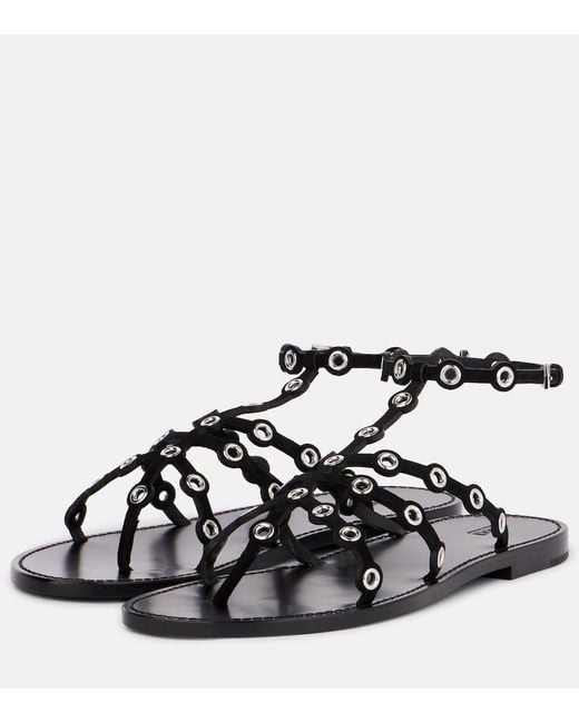 Emilio Pucci Black Leather Sandals
