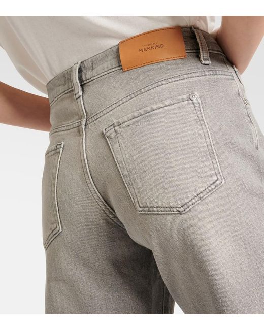 Jeans A Gamba Larga Tess A Vita Alta di 7 For All Mankind in Gray