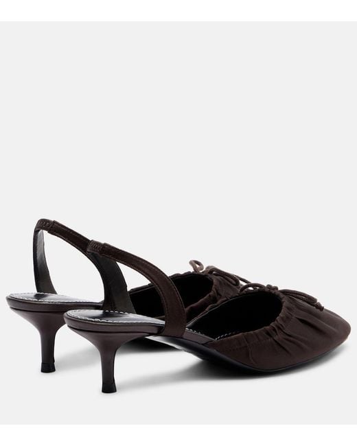 Staud Black Alba Satin Slingback Pumps