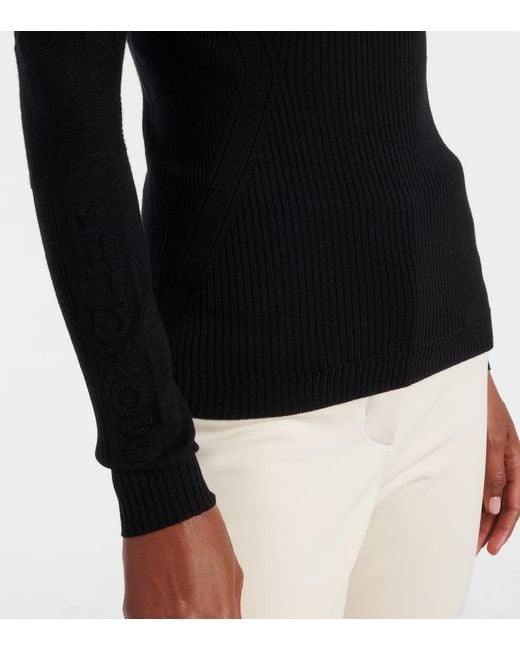 Moncler Black Wool-Blend Turtleneck Sweater