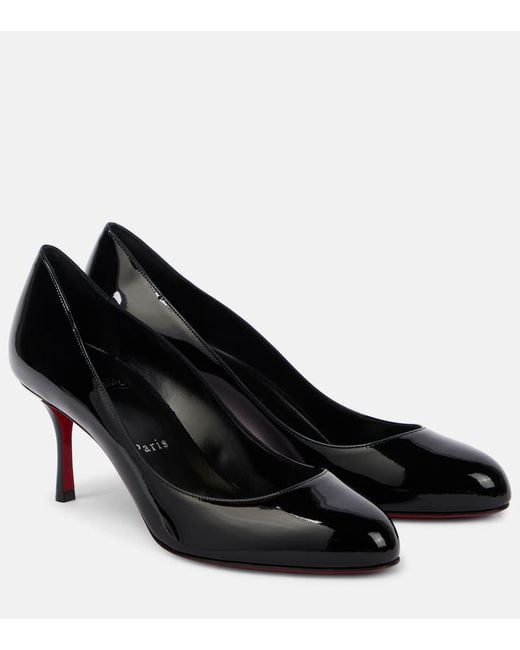 Christian Louboutin Black Dolly 70 Patent Leather Pumps