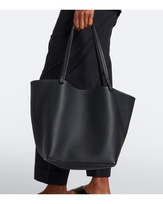 The Row Black Park Tote Three Leather Shopper