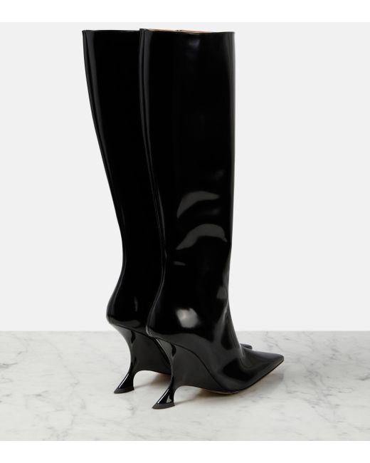 Bottega Veneta Black Rocket Leather Knee-high Boots
