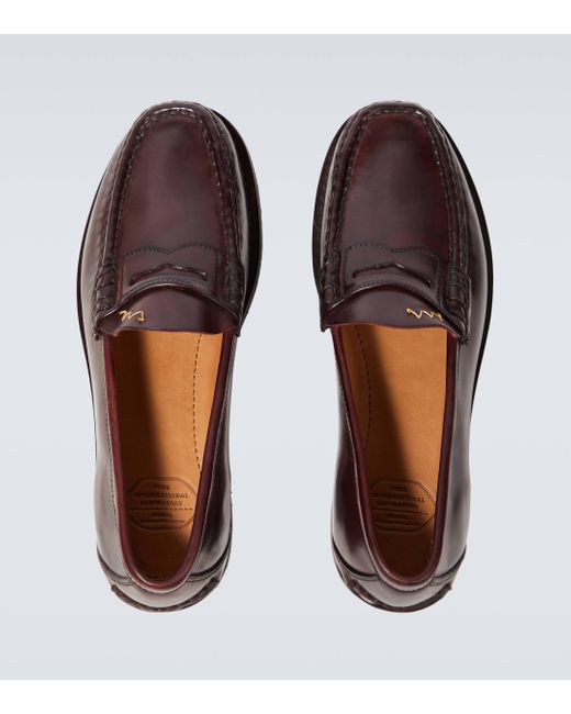 Visvim Brown Fabro-folk Leather Loafers for men