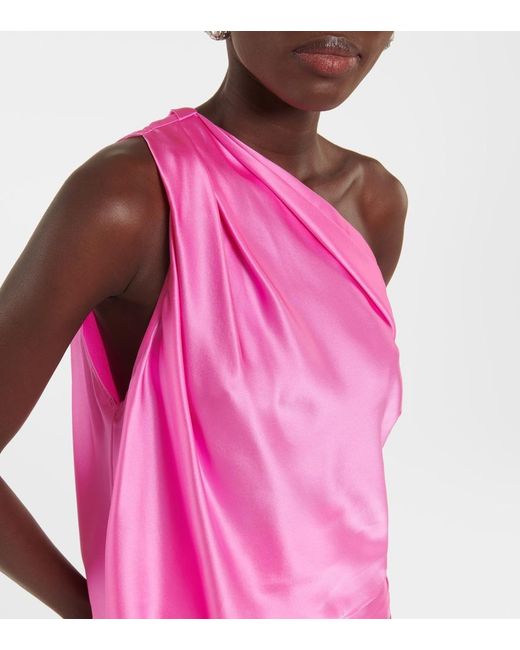 The Sei Pink Draped Silk Satin Top