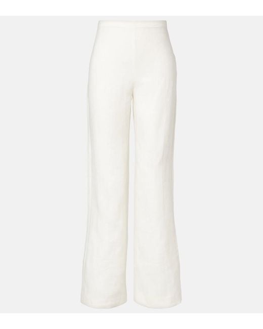Faithfull The Brand White Ilride High-Rise Linen Straight Pants