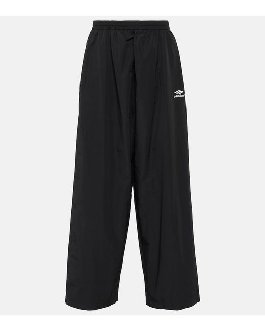 Balenciaga Black 3B Sports Icon Poplin Track Pants