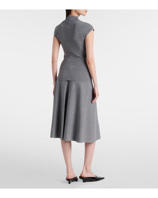 Jardin Des Orangers Gray Wool Mockneck Top