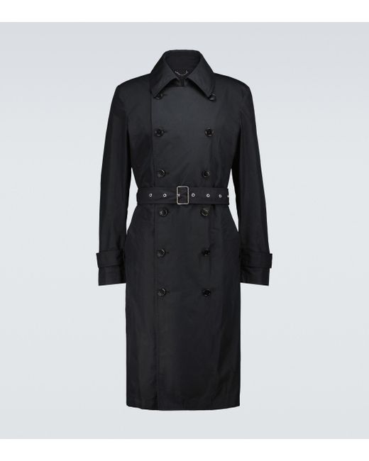 Dries Van Noten Cotton Long Trench Coat in Black for Men - Save 30% - Lyst