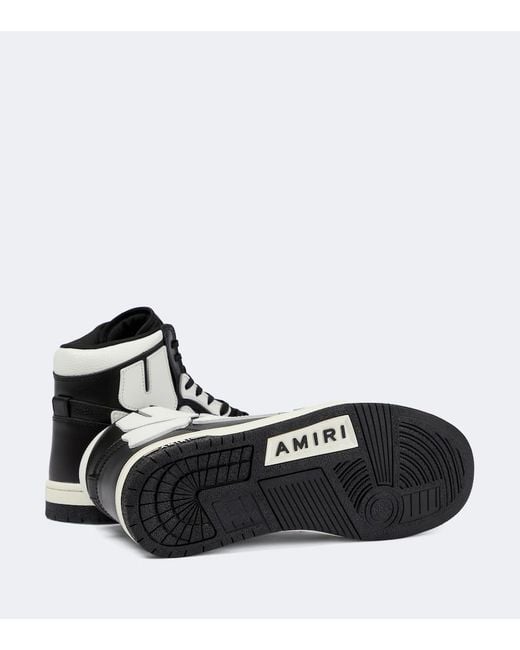 Amiri White Skeleton High-Top Leather Sneakers for men