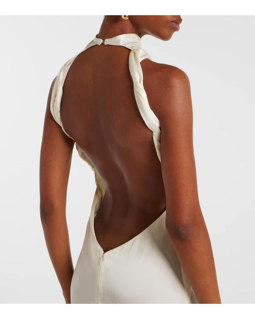 The Attico White Robe Aus Satin
