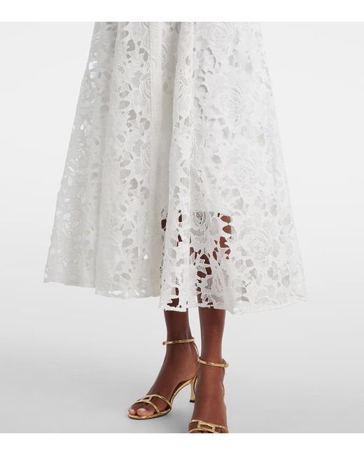 LEO LIN White Midikleid Aliyah Aus Spitze