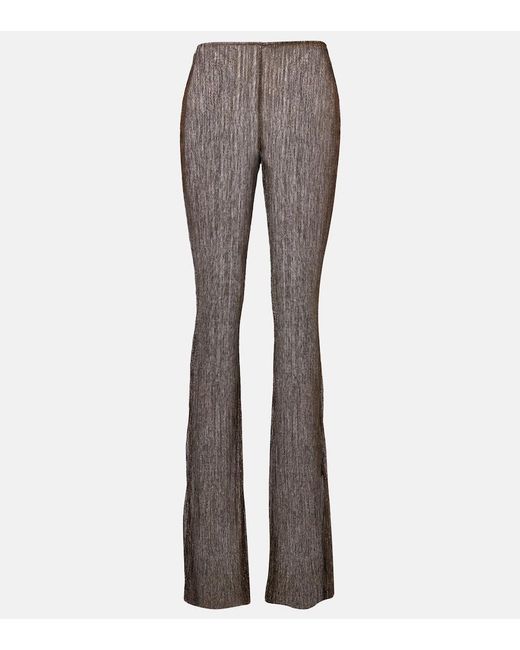 Cala De La Cruz Gray Dries Lame Flared Pants