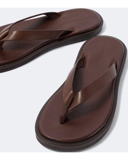 Studio Nicholson Brown Leather Thong Sandals for men