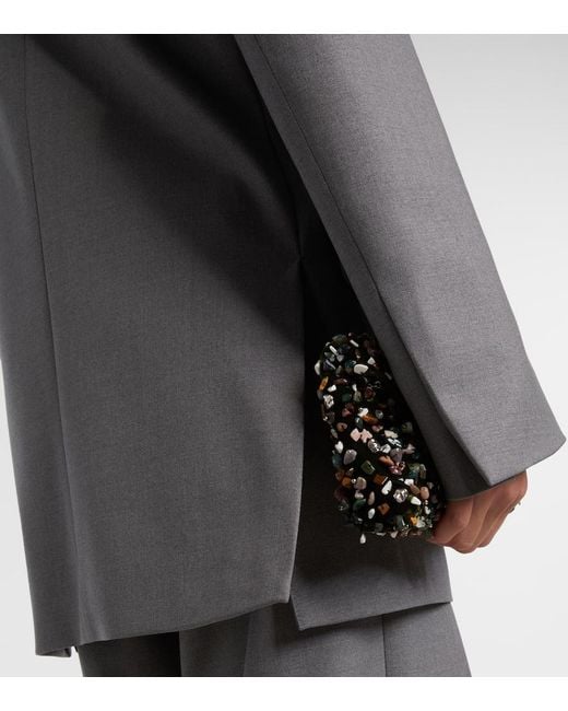 Dries Van Noten Gray Wool-Blend Blazer