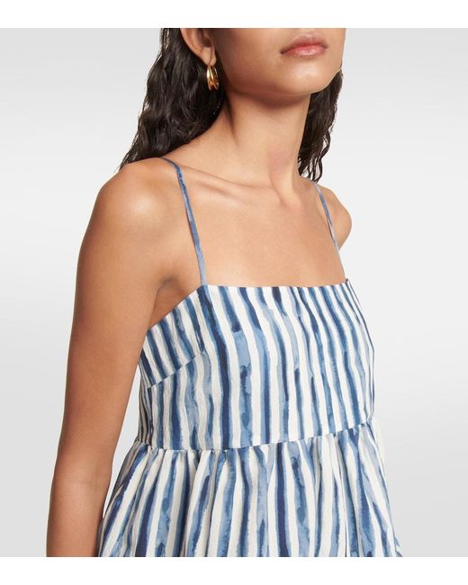 Vince Blue Striped Midi Dress