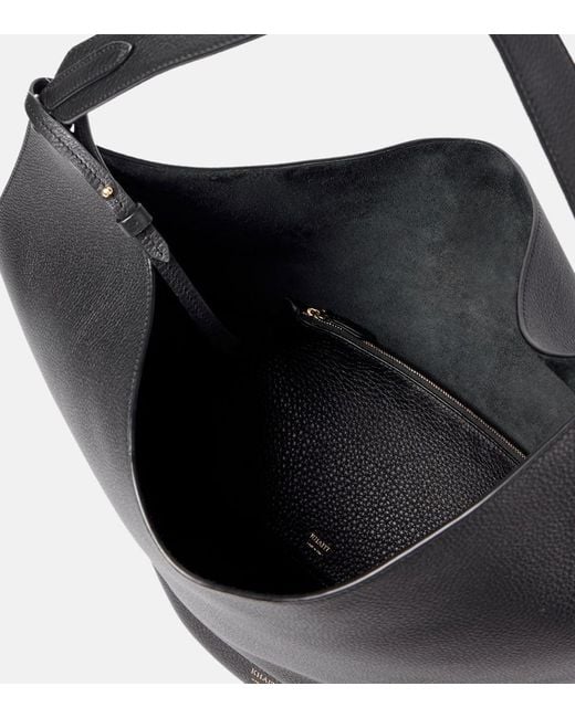 Khaite Black Tote Bag Lotus Medium Aus Leder