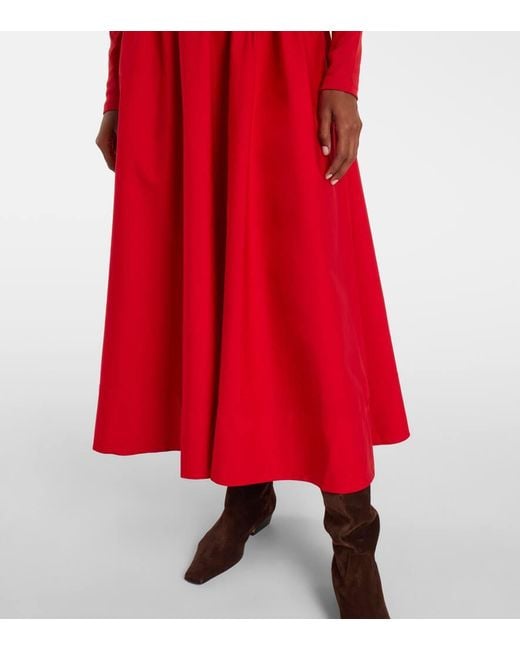 Polo Ralph Lauren Red Cotton Midi Dress