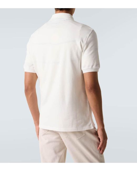 Brunello Cucinelli Polohemd Aus Baumwolle in White für Herren