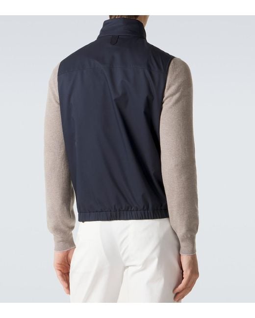 Canali Blue Reversible Vest for men