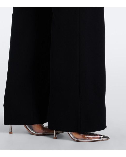 Roland Mouret Black Draped Wide-Leg Pants