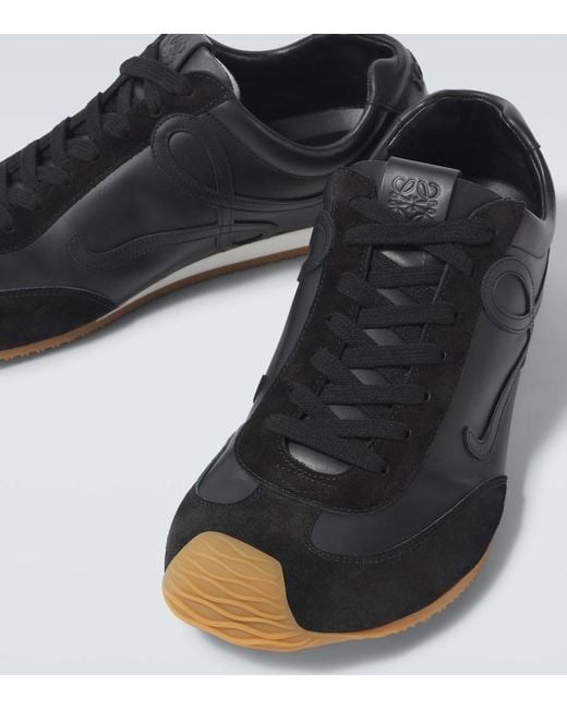Loewe Black Leather-Suede Ballet Runner 2.0 Sneakers for men
