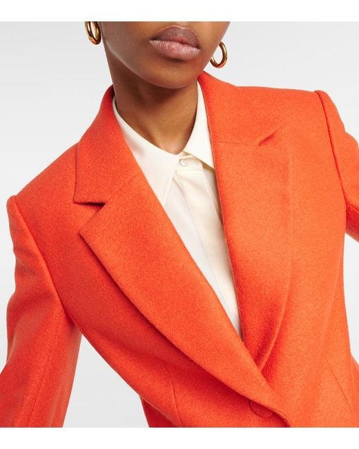 Chloé Orange Felted Wool And Cashmere Jersey Blazer