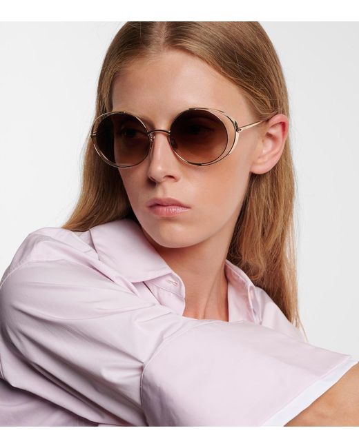 Loewe Brown Signature Round Sunglasses