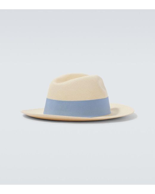 Frescobol Carioca Blue Rafael Straw Panama Hat for men