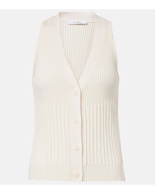 Chaleco Bimba En Mezcla De Algodon Max Mara de color White