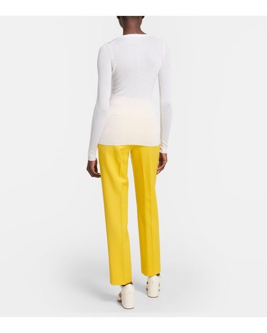 Gabriela Hearst White Julian Cashmere And Silk Top