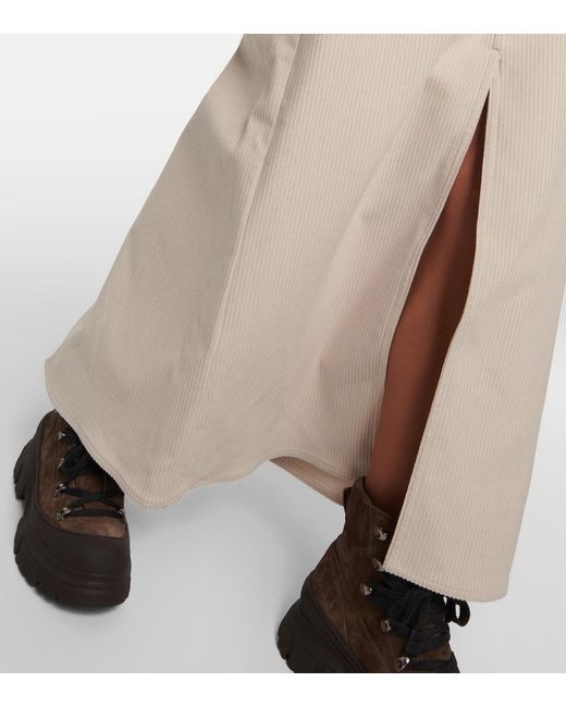 Brunello Cucinelli Natural Cotton Corduroy Maxi Skirt