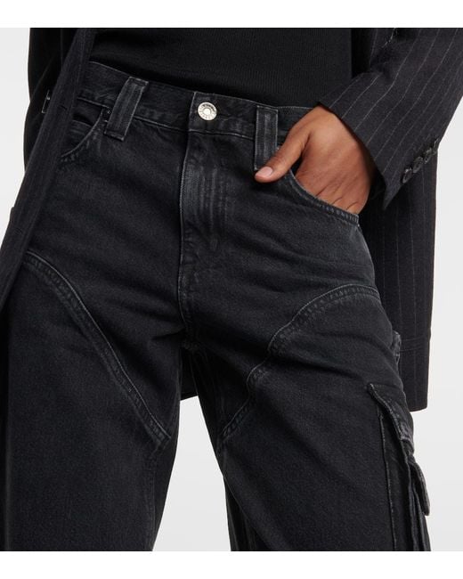 Jeans cargo rectos Nera de tiro medio Agolde de color Black