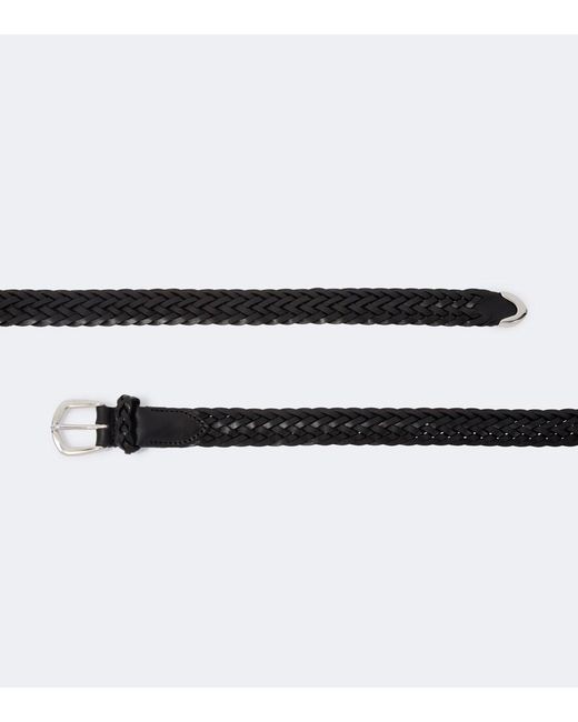 Lardini Black Braided Leather Belt for men