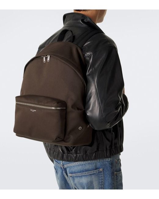Saint Laurent Black Canvas Backpack for men