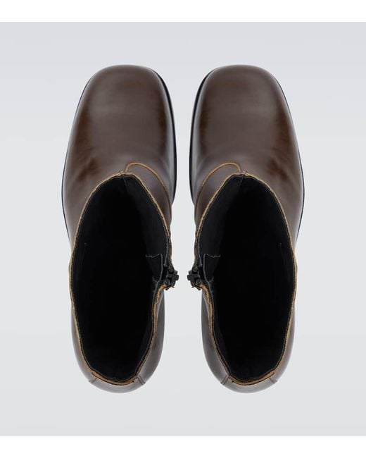 Our Legacy Brown Camion Leather Ankle Boots for men