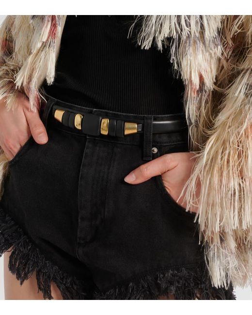 Isabel Marant Black Raissa Beaded Leather Belt