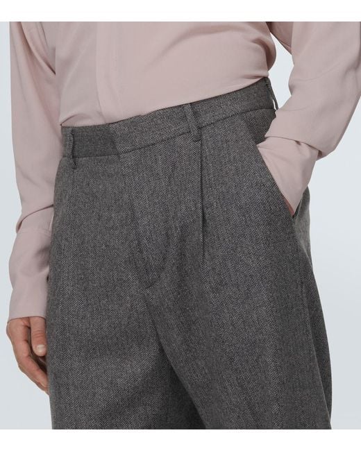 Winnie New York Gray Wool And Mohair Straight Pants for men
