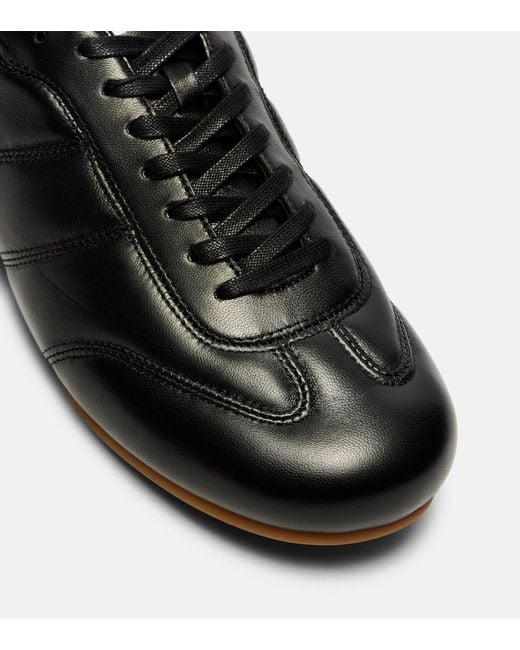 Lemaire Black Soft Runner Leather Sneakers