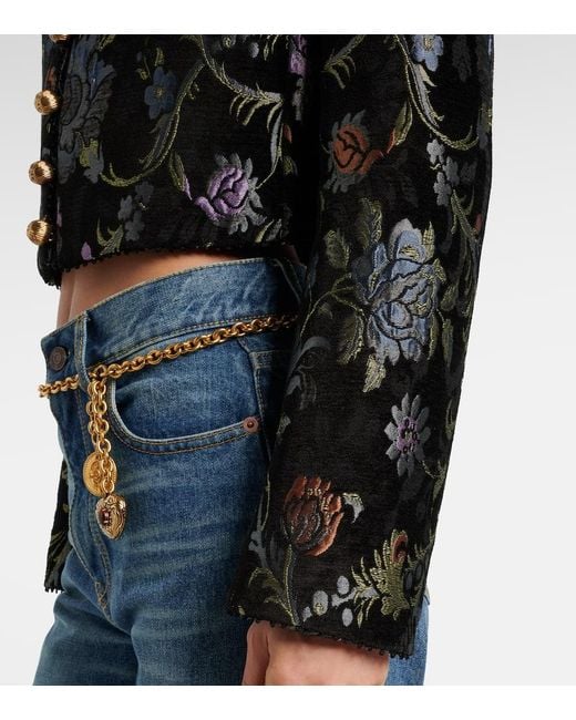 Chloé Black Cropped Embroidered Jacket