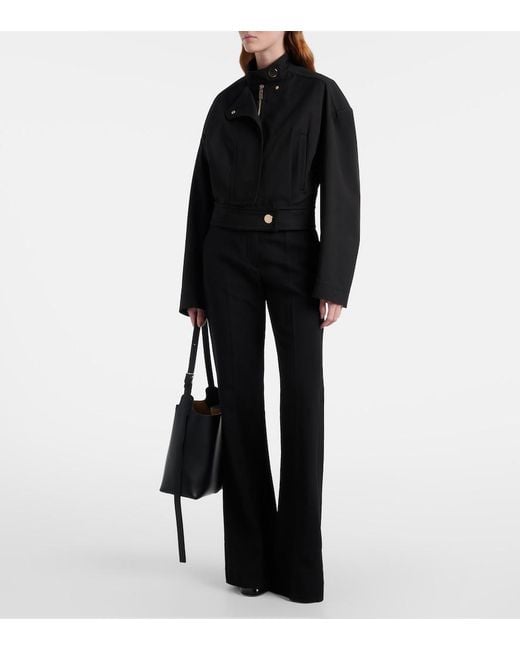 Sportmax Black Riviera Oversized Cotton Bomber Jacket
