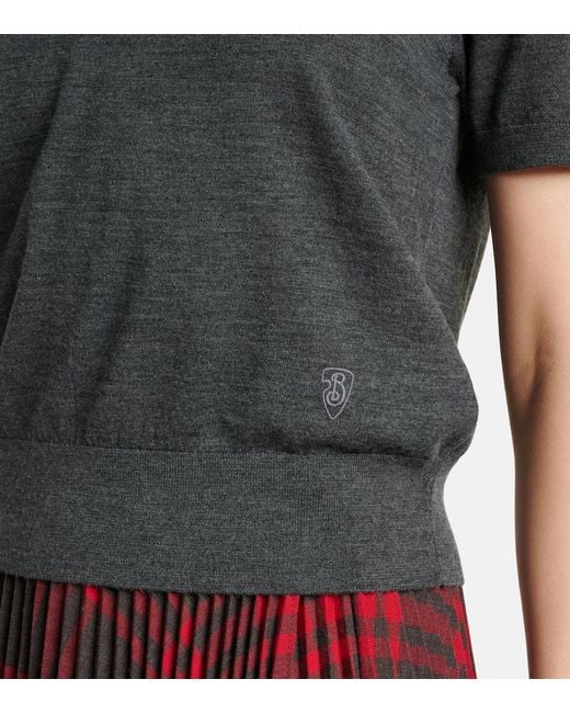Burberry Gray Wool Polo Shirt