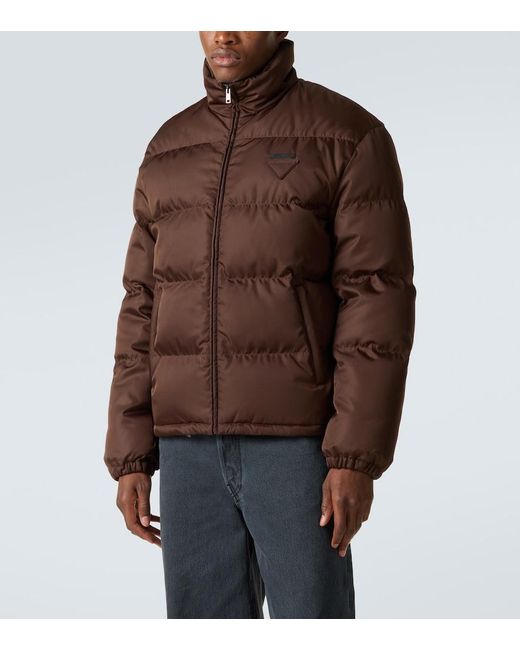 Prada Brown Re-Nylon Down Jacket for men