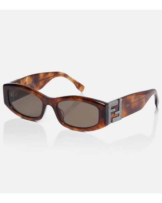 Fendi Brown Forever Rectangular Sunglasses