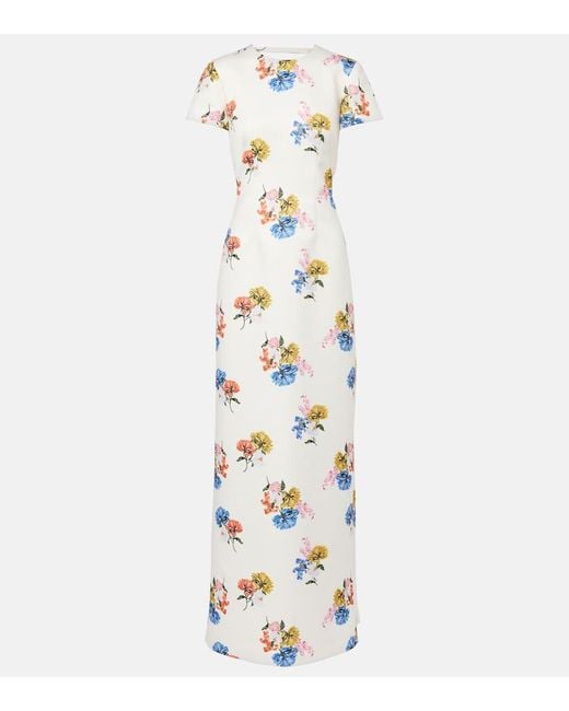 Emilia Wickstead Metallic Fosette Floral Maxi Dress