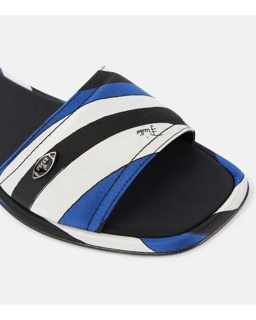 Emilio Pucci Blue Yummy Iride Slides